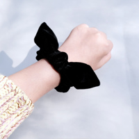 Frauen Haarschmuck Seide Haar Ring Hase Kaninchen Ohren Seide Samt Elastic Scrunchie