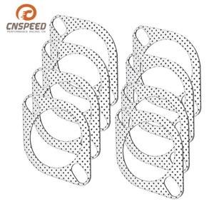 Junta de escape universal CNSPEED de 2.5 pulgadas ovalada con diámetro interior de 62.5 mm y dos orificios para reemplazo y reparación - Product Image 1