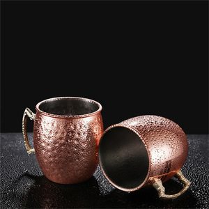 Mini tasse Moscow Mule en acier inoxydable de 60 ml, tasse à cocktail, tasse à vin, tasses à bière martelées couleur cuivre, tasse à café, tasse à lait, tasse de bar, vaisselle de bar - Product Image 6