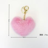Porte-clés Cœur en Peluche Fait Main Tendance, Pendentif Pompon en Fourrure en Forme de Cœur, Accessoire pour Sac/Téléphone, Vente en Gros Direct Fabricant