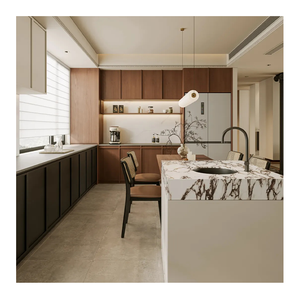 Meuble de <span class=keywords><strong>cuisine</strong></span> encastré mural en bois et verre, style moderne - Product Image 3