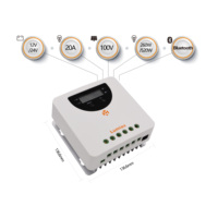 Contrôleur de charge solaire MPPT Lumiax MC2010-BT-RS485 OEM ODM 20A 12V 24V Bluetooth RS485 avec écran LCD 260W/520W pour batteries au plomb