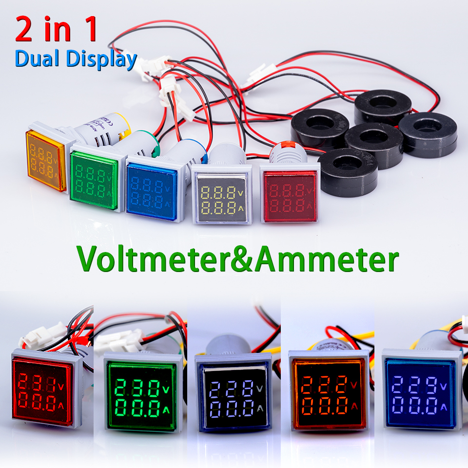 Mini Voltmètre à Affichage Numérique LED, Indicateur d'Ouverture, Lampe de Signalisation, Courant de THERnation, 60V-500V, 22mm