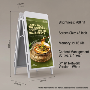 Pantalla LED Publicitaria para Exteriores, Ultra Delgada, con Marco en A, Alimentación Dual CA y Batería, IP65 - Product Image 2