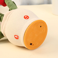 Peluche Cactus Tulipe Rouge Électrique avec Éclairage LED, Fonctions Chant et Apprentissage, Cadeau d'Anniversaire pour Jeunes, Vente en Gros