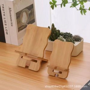 Support de téléphone en bois pour bureau, hauteur réglable, couleur bois naturel, base solide pour téléphones et tablettes - Product Image 3