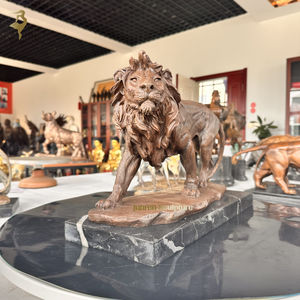 Iş hediye <span class=keywords><strong>Metal</strong></span> hayvan figürleri pirinç aslan figürleri küçük bronz aslan heykelleri masa dekorasyon için - Product Image 3