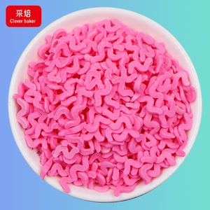 Confettis de sucre en forme de fleurs creuses multicolores personnalisables certifiés Halal, rubans de sucre espagnols en tranches, décorations solides - Product Image 2