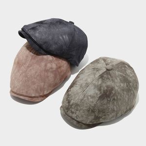 2025 Spring Summer New Fashion Vintage <b>Tie</b> Dyed 8 Panels Newsboy Cap for Women Men Outdoor Casual Dress - Product Image 2