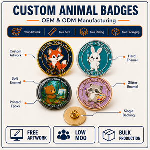 Pins en émail personnalisés sur le thème des animaux, badges de revers en métal, émail dur circulaire, thème artistique, cadeaux de collection - Product Image 4