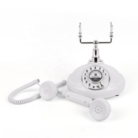 Téléphone rotatif de luxe antique pour mariage, enregistreur de messages audio, livre d'or avec fonction de recomposition, filaire, LAN, matériau ABS, mémoire 8 Go