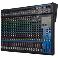 Console de mixage professionnelle à 24 canaux, performance sur scène, conférence, contrôle multicanal, réverbération numérique