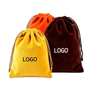 Bolsa de Almacenamiento de Terciopelo Suave con Cordón, Bolsa de Terciopelo con Logotipo Personalizado Impreso para Collares, Pendientes, Joyería, Bolsa de Regalo - Product Image 1
