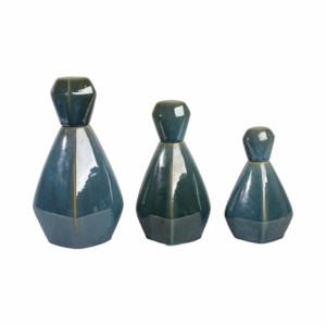 Set di vasi geometrici in ceramica, decorazione moderna per la casa, per soggiorno, mensola, camera da letto, design testurizzato - Product Image 1