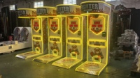 Machine d'arcade de boxe pour enfants à monnayeur, simulateur de frappe en plastique, 1 joueur, jeu de sport d'intérieur, prise en charge de l'anglais, sans fil