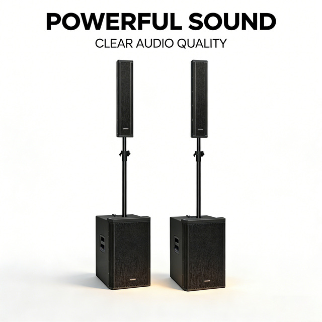 Professional Audio Active Column Speaker Powered Portable Live Sound System 4inch Column Speaker With 15inch Subwoofer