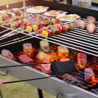 Kompor BBQ Rumah Tangga, Rak Barbekyu Luar Ruangan Tanpa Asap Arang Barbekyu Halaman BBQ Portabel
