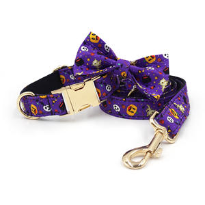 Conjunto de Correa y <span class=keywords><strong>Collar</strong></span> para Mascotas con Estampado de Calabaza Colorida de Poliéster para Halloween, Diseño Personalizado, <span class=keywords><strong>Collar</strong></span> Ajustable para <span class=keywords><strong>Perro</strong></span>, OEM - Product Image 3