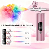 Kit aérographe portable pour ongles avec compresseur, machine à aérographe manuelle pour la peinture des ongles, la coloration des moules à gâteaux et le maquillage
