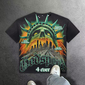 Áo thun nam tay ngắn cổ điển in hình đường phố, kiểu dáng rộng, chất liệu dày 300 gram, in kỹ thuật số DTG, sản xuất theo yêu cầu. - Product Image 3