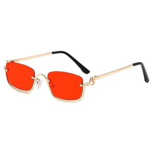 <span class=keywords><strong>Gafas</strong></span> <span class=keywords><strong>de</strong></span> <span class=keywords><strong>sol</strong></span> rojas <span class=keywords><strong>de</strong></span> moda para mujer, lentes UV400, medio marco inferior, cuadrado pequeño, <span class=keywords><strong>gafas</strong></span> <span class=keywords><strong>de</strong></span> sombrilla transfronterizas populares, venta al por mayor - Product Image 2
