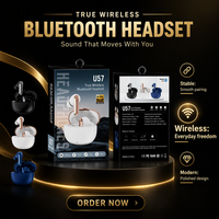 Écouteurs sans fil U57 Bluetooth 5.4 TWS, casque véritablement sans fil avec chargement Type C pour usage quotidien