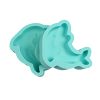 Outils de crème glacée DIY Moule à gâteau en mousse-Moules à glace en silicone dauphin pour sucettes glacées maison