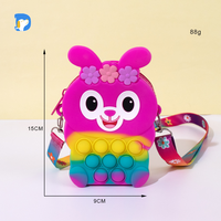 Mini sac à bandoulière en silicone à la mode avec fermeture à glissière Kitty Cat Bubble Design pour filles et enfants Accessoire pour femmes