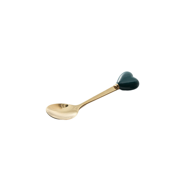 Petite cuillère vert foncé