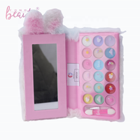 Vente en gros kit de maquillage non toxique fard à paupières brillant à lèvres avec applicateur pour adolescentes avec palette de lapin moelleux