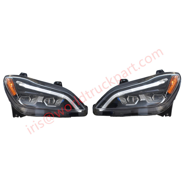 Truck Headlight Assembly Fit for Headlight, LED Projector with Stripe, Black, 2021+, Kenworth T680