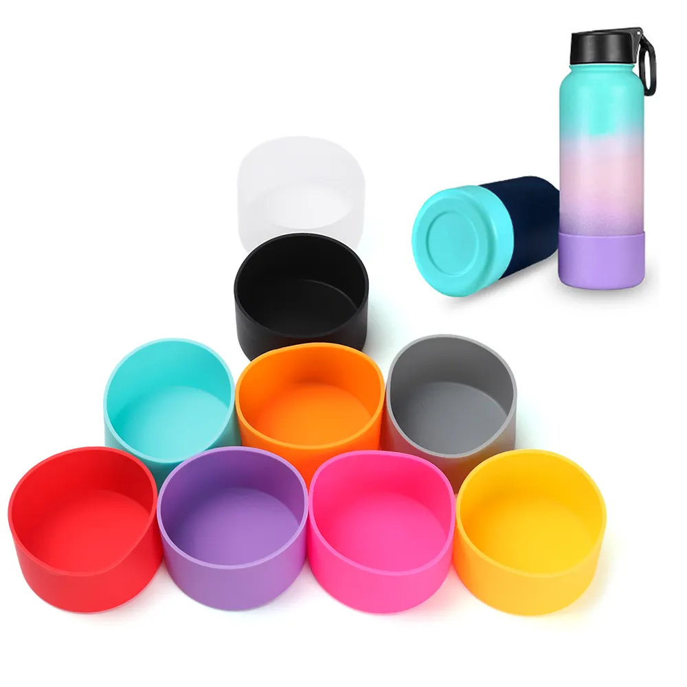 12 18 21 24 OZ custom silicone coffee Mug cup sleeve heat resistant anti-slip silicone bottle Glass Bottle cover sleeve