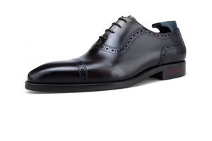 Zapatos de Cuero para Hombre de Alta Gama Estilo Italiano y Cordones, Zapatos Oxford Hechos a Mano, Zapatos de Boda para Hombre, Zapatos de Cuero para Hombre y Cordones - Product Image 2