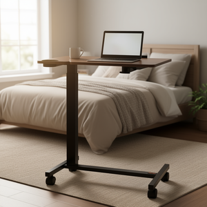 Table de lit roulante réglable VEVOR pour ordinateur portable, 4 roues, hauteur et angle réglables, portable, avec porte-gobelet, mobilier de bureau - Product Image 2