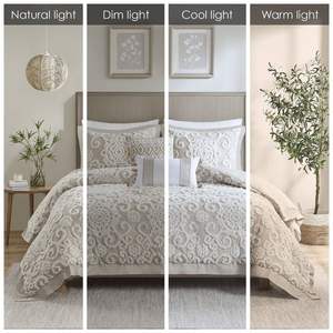 Mini juego de edredón de algodón con patrón geométrico DB, juego de cubierta de cama doble Queen King de 4 piezas, tela tejida de poliéster para el hogar, Hotel, boda - Product Image 5