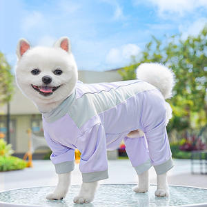 ملابس ربيعية بأربعة أرجل ملابس من الحرير الجليدي للكلاب والقط مع نمط متين للحماية من أشعة الشمس للكلاب الصغيرة المتوسطة - Product Image 4