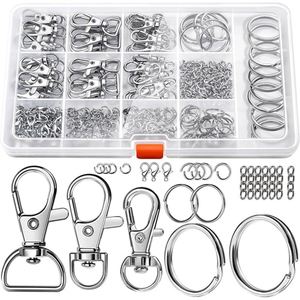 265PCS Keychain Hardware with 70 Swivel Clasps Lanyard Snap Hooks and 70 Keychain Rings for DIY Crafts, Resin and Jewelry Making - Product Image 1