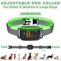 Collier anti-aboiement intelligent rechargeable Elecpet, 6 niveaux de sensibilité réglables, vibration, bip, matériau plastique pour chiens