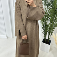 Abaya modeste à manches fermées avec poches fendues EID Ramadan Vêtements islamiques de haute qualité Robe Abayas Robes Robe pour femmes musulmanes