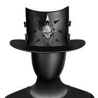 Chapeau Haut de Forme Steampunk Personnalisé avec Logo, Lunettes en Similicuir et Lacets – Idéal pour Halloween, Cosplay, Fêtes Costumées, Chapeau de Sorcier Unisexe – Vente en Gros OEM