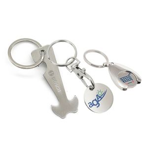 Porte-clés décapsuleur pour chariot de courses, avec jeton de libération pour marché européen, impression CMYK, revêtement époxy, compatible Loonie, Quarter et USD du Royaume-Uni - Product Image 4