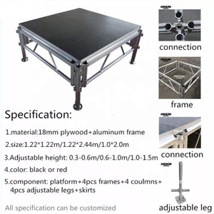 Thông minh Modular Di động Tổ chức sự kiện sân khấu cho đám cưới triển lãm Đảng có thể gập lại nhanh chóng lắp đặt dễ dàng làm bằng hợp kim nhôm - Product Image 5