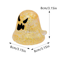 Nouveaux jouets anti-stress en TPR en forme de fantômes mignons, 5 pièces/boîte, ensembles cadeaux d'Halloween, balles anti-stress à paillettes de maltose, jouets à presser