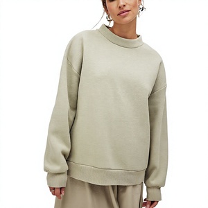 Sweat-shirt à col montant pour femme, en molleton doux, personnalisé avec logo, style streetwear, coupe oversize - Product Image 1