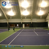 Proyek Bangunan Stadion Gedung Tenis Badminton Indoor Prefabrikasi Struktur Rangka Baja Bentangan Besar Modern Tahan Angin Kencang