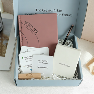 Ensemble de carnet de notes avec impression de logo personnalisé, cartes d'affirmations positives spirituelles, journal de pleine conscience, journal d'amour-propre - Product Image 3