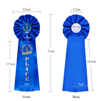 Logo personnalisé d'usine Rosettes de trophée en satin à face unique Rubans de récompenses Articles cadeaux chauds