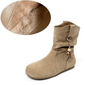 Bottines à lacets pour femmes, style occidental, nouvelle collection automne/hiver, en cuir véritable - Product Image 2