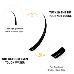 CoMango Set de Pestañas Postizas de Visón Sintético Estilo Ruso Hechas a Mano Naturales Largas para Cosplay Efecto Mojado <span class=keywords><strong>Súper</strong></span> Negro Mate - Product Image 4