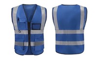 Gilet de sécurité réfléchissant jaune haute visibilité ANSI Classe 2 pour moto, réglable, avec logo personnalisé pour la construction routière
